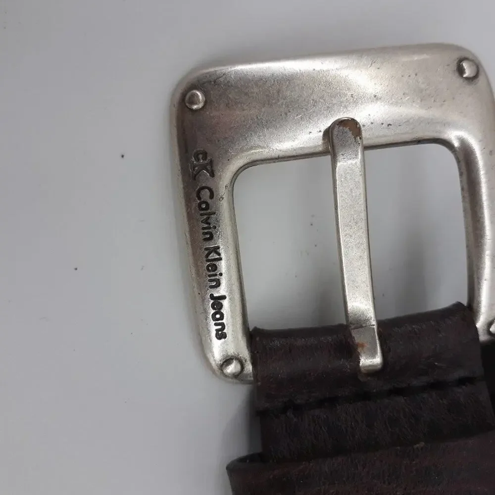 CK Calvin Klein Jeans Chain Link Brown Maroon Size Small
